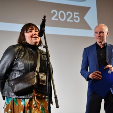 předsedkyně Spolku CLK Blanka Činátlová a moderátor Petr Vizina